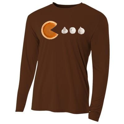 Retro Pumpkin Pie Thanksgiving Game Cooling Performance Long Sleeve Crew