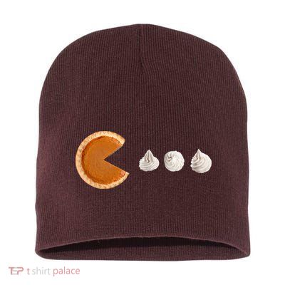 Retro Pumpkin Pie Thanksgiving Game Short Acrylic Beanie
