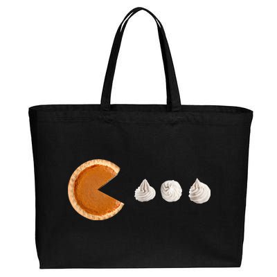 Retro Pumpkin Pie Thanksgiving Game Cotton Canvas Jumbo Tote