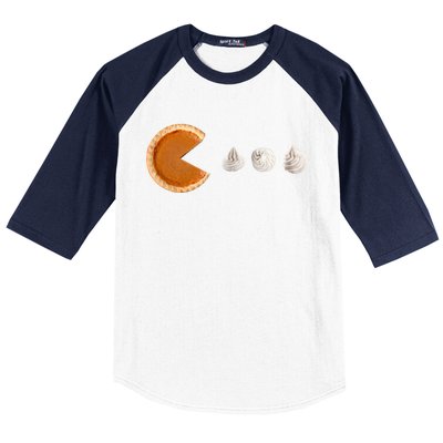 Retro Pumpkin Pie Thanksgiving Game Baseball Sleeve Shirt