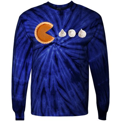 Retro Pumpkin Pie Thanksgiving Game Tie-Dye Long Sleeve Shirt