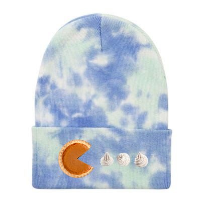 Retro Pumpkin Pie Thanksgiving Game Tie Dye 12in Knit Beanie