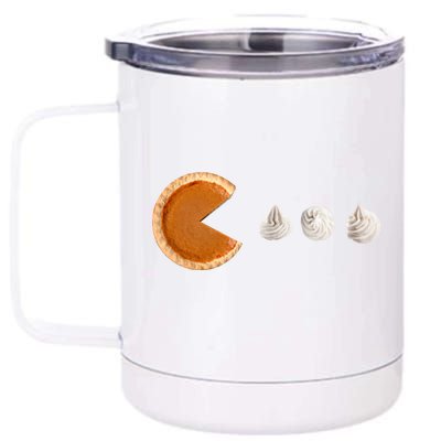 Retro Pumpkin Pie Thanksgiving Game 12 oz Stainless Steel Tumbler Cup