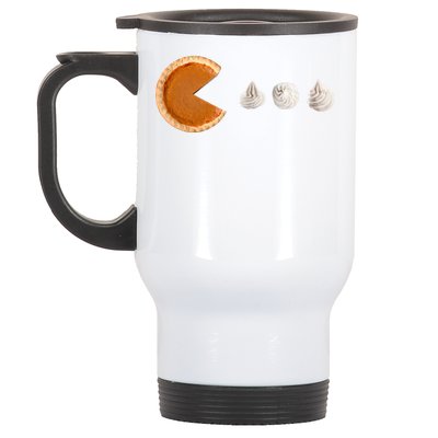 Retro Pumpkin Pie Thanksgiving Game Stainless Steel Travel Mug