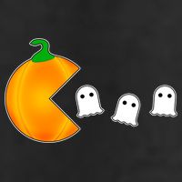 Retro Pumpkin Video Game Funny Halloween 7 Panel Mesh Trucker Snapback Hat
