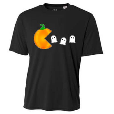 Retro Pumpkin Video Game Funny Halloween Cooling Performance Crew T-Shirt