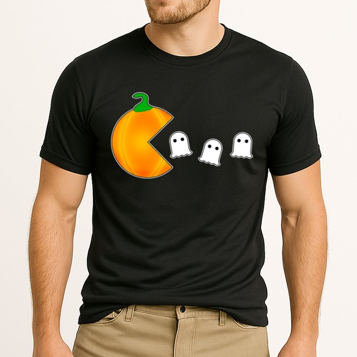 Retro Pumpkin Video Game Funny Halloween Performance Shirt