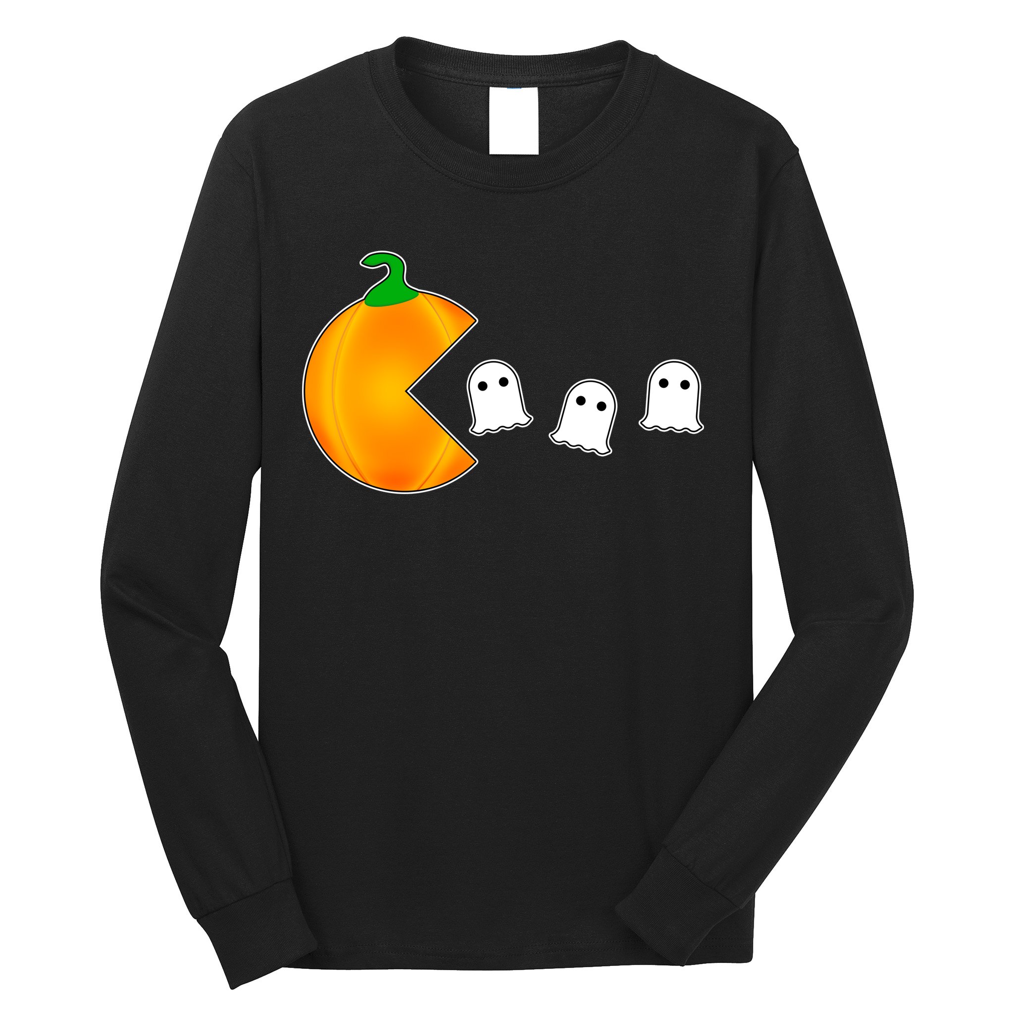 Retro Pumpkin Video Game Funny Halloween Long Sleeve Shirt