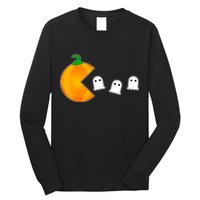 Retro Pumpkin Video Game Funny Halloween Long Sleeve Shirt