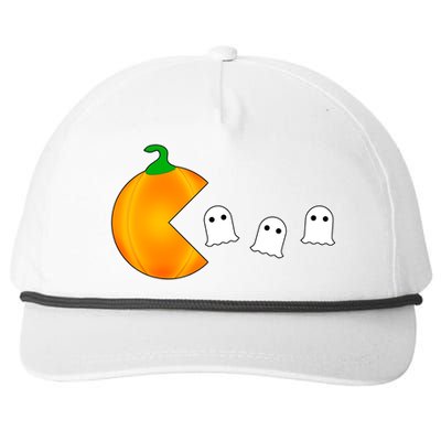 Retro Pumpkin Video Game Funny Halloween Snapback Five-Panel Rope Hat