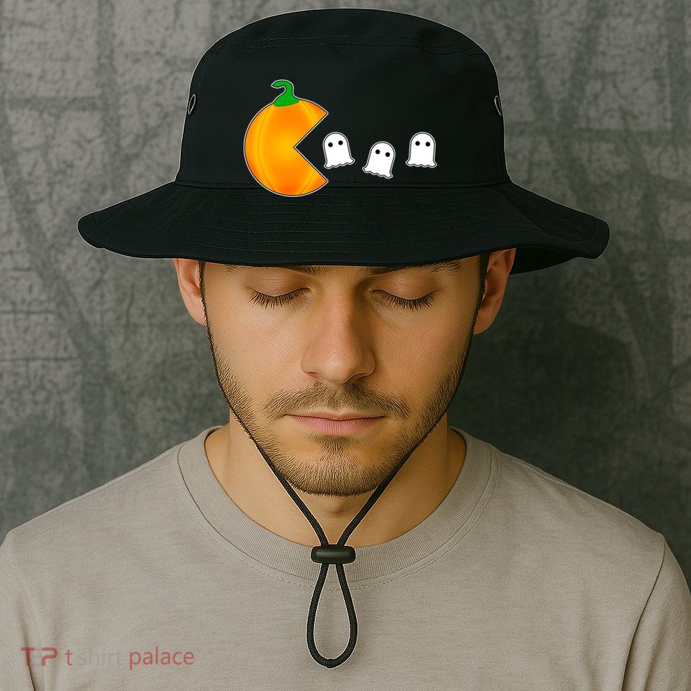 Retro Pumpkin Video Game Funny Halloween Bucket Hat
