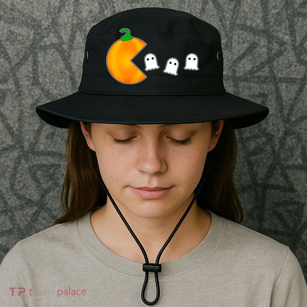 Retro Pumpkin Video Game Funny Halloween Bucket Hat
