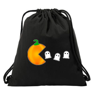 Retro Pumpkin Video Game Funny Halloween Drawstring Bag