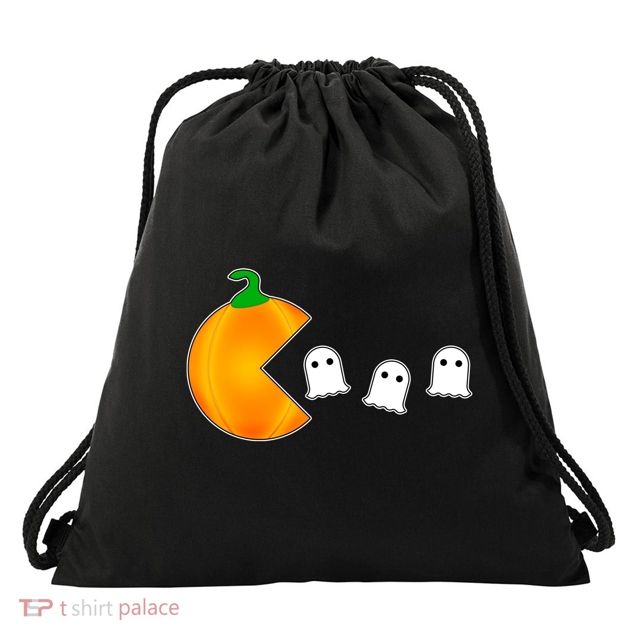 Retro Pumpkin Video Game Funny Halloween Drawstring Bag