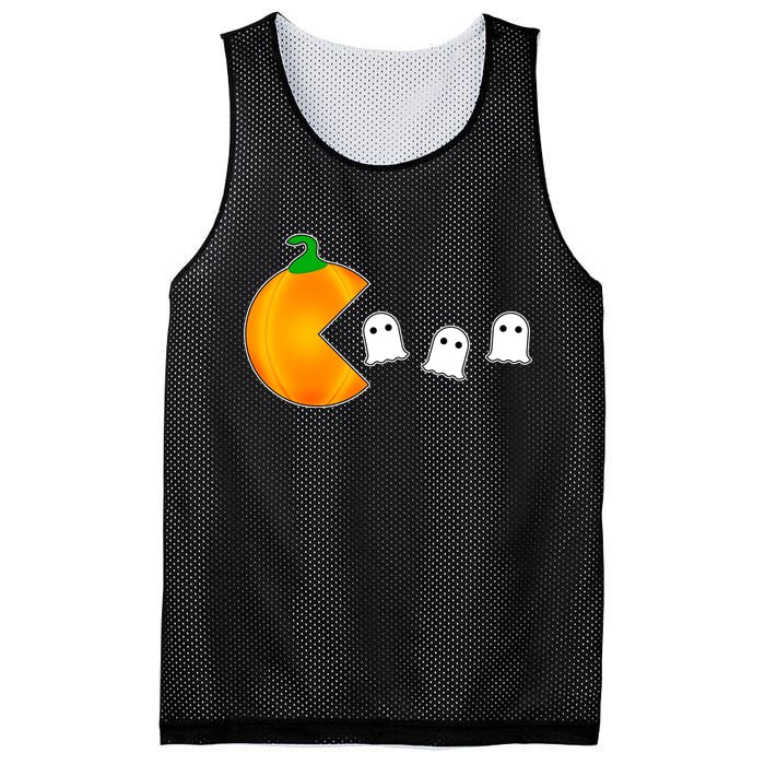 Retro Pumpkin Video Game Funny Halloween Mesh Reversible Basketball Jersey Tank