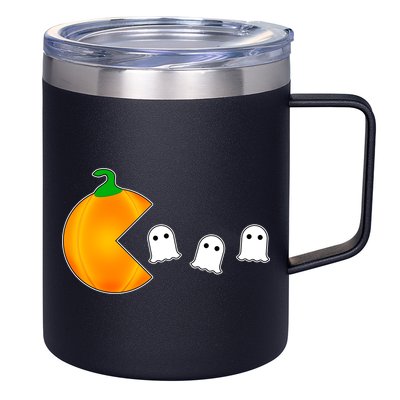 Retro Pumpkin Video Game Funny Halloween 12oz Stainless Steel Coffee Mug