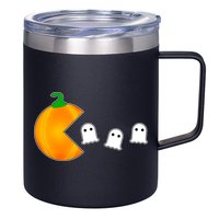 Retro Pumpkin Video Game Funny Halloween 12oz Stainless Steel Coffee Mug