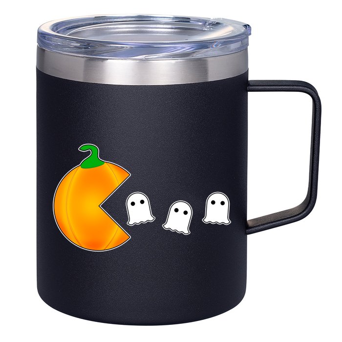 Retro Pumpkin Video Game Funny Halloween 12oz Stainless Steel Coffee Mug