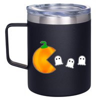 Retro Pumpkin Video Game Funny Halloween 12oz Stainless Steel Coffee Mug