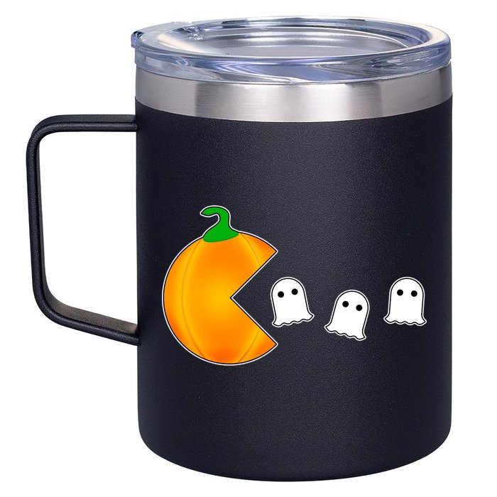 Retro Pumpkin Video Game Funny Halloween 12oz Stainless Steel Coffee Mug