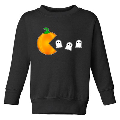 Retro Pumpkin Video Game Funny Halloween Toddler Sweatshirt