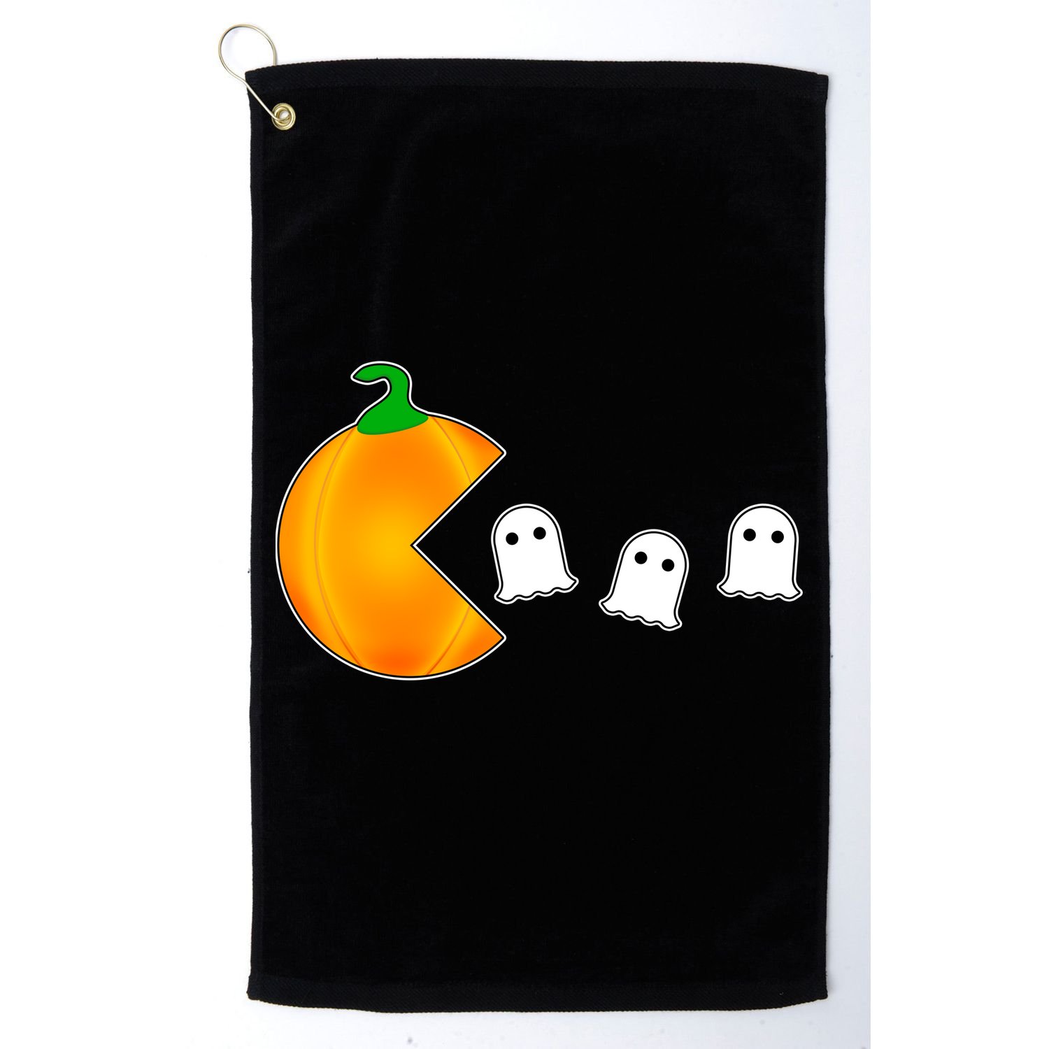 Retro Pumpkin Video Game Funny Halloween Golf Towel