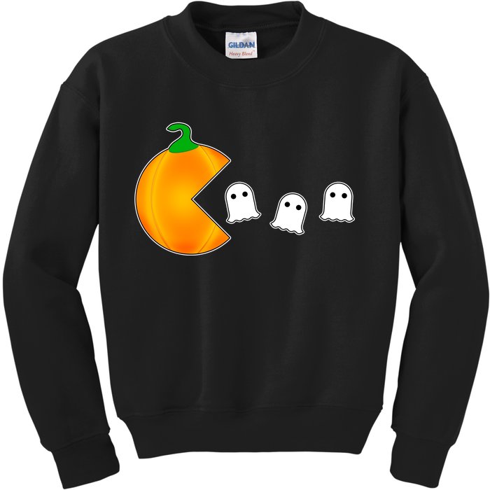 Retro Pumpkin Video Game Funny Halloween Kids Sweatshirt