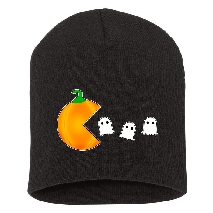 Retro Pumpkin Video Game Funny Halloween Short Acrylic Beanie