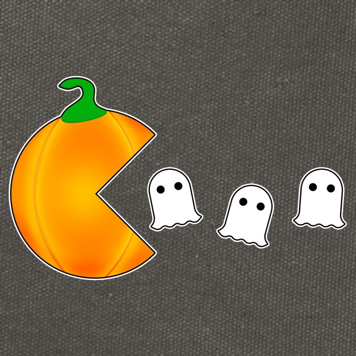 Retro Pumpkin Video Game Funny Halloween Cotton Canvas Backpack