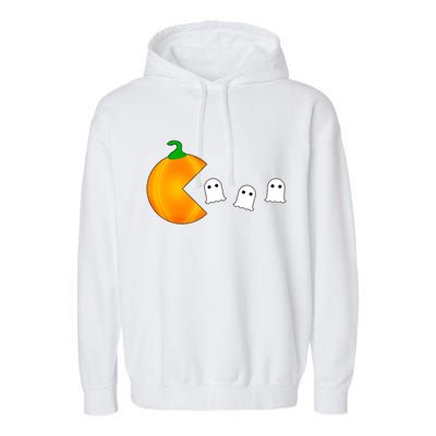 Retro Pumpkin Video Game Funny Halloween Garment-Dyed Fleece Hoodie