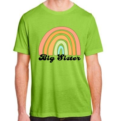 Retro Rainbow Big Sister Sibling Reveal Announcement Adult ChromaSoft Performance T-Shirt