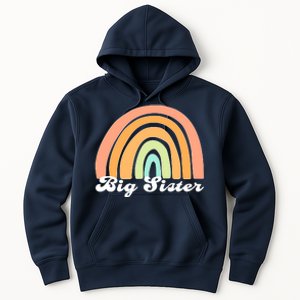 Retro Rainbow Big Sister Sibling Reveal Announcement Hoodie