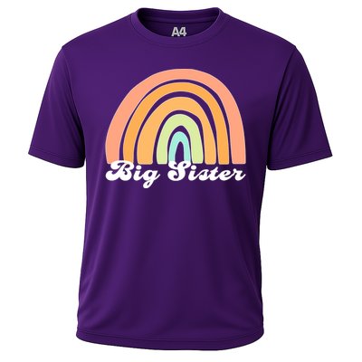 Retro Rainbow Big Sister Sibling Reveal Announcement Cooling Performance Crew T-Shirt