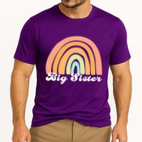 Retro Rainbow Big Sister Sibling Reveal Announcement Cooling Performance Crew T-Shirt