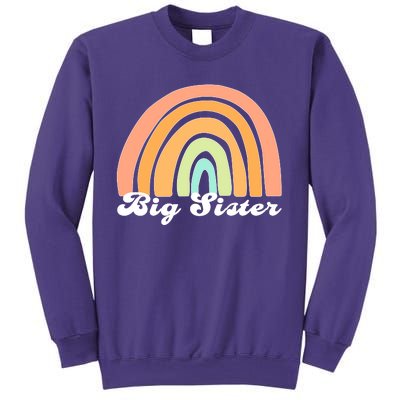 Retro Rainbow Big Sister Sibling Reveal Announcement Sweatshirt