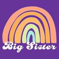 Retro Rainbow Big Sister Sibling Reveal Announcement T-Shirt