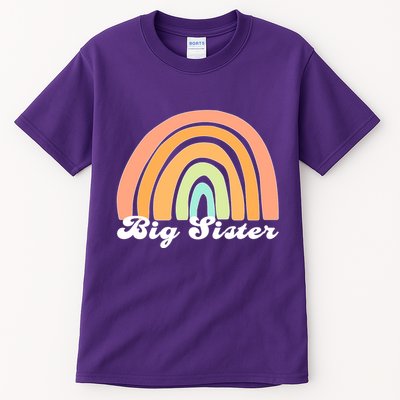 Retro Rainbow Big Sister Sibling Reveal Announcement Tall T-Shirt