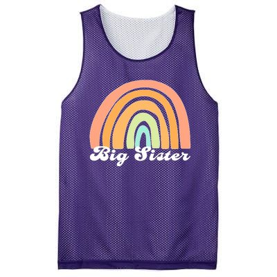 Retro Rainbow Big Sister Sibling Reveal Announcement Mesh Reversible Basketball Jersey Tank