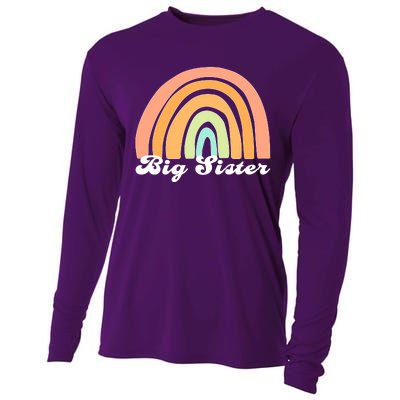 Retro Rainbow Big Sister Sibling Reveal Announcement Cooling Performance Long Sleeve Crew