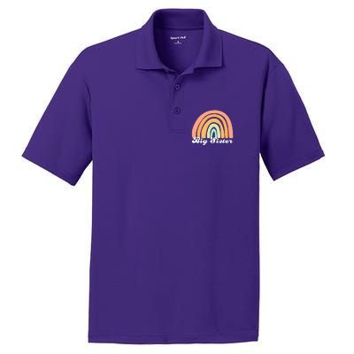 Retro Rainbow Big Sister Sibling Reveal Announcement PosiCharge RacerMesh Polo