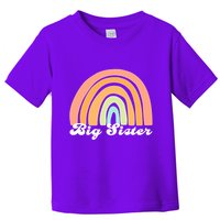 Retro Rainbow Big Sister Sibling Reveal Announcement Toddler T-Shirt