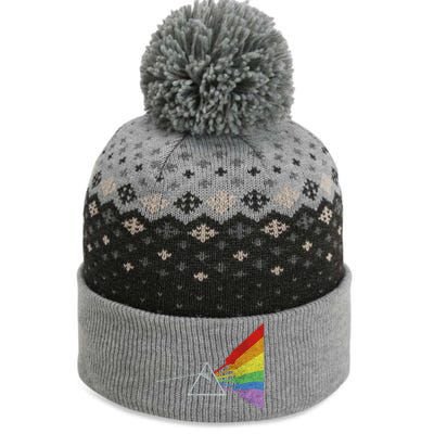 Retro Rainbow Guitars The Baniff Cuffed Pom Beanie