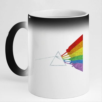 Retro Rainbow Guitars 11oz Black Color Changing Mug