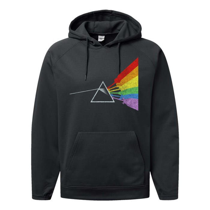 Retro Rainbow Guitars Performance Fleece Hoodie