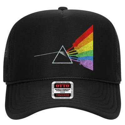 Retro Rainbow Guitars High Crown Mesh Back Trucker Hat