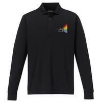 Retro Rainbow Guitars Performance Long Sleeve Polo