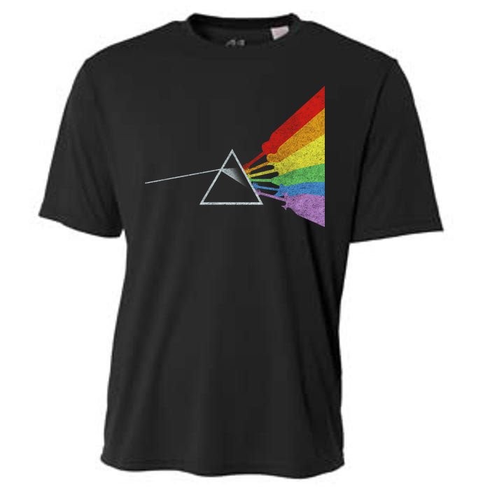 Retro Rainbow Guitars Cooling Performance Crew T-Shirt