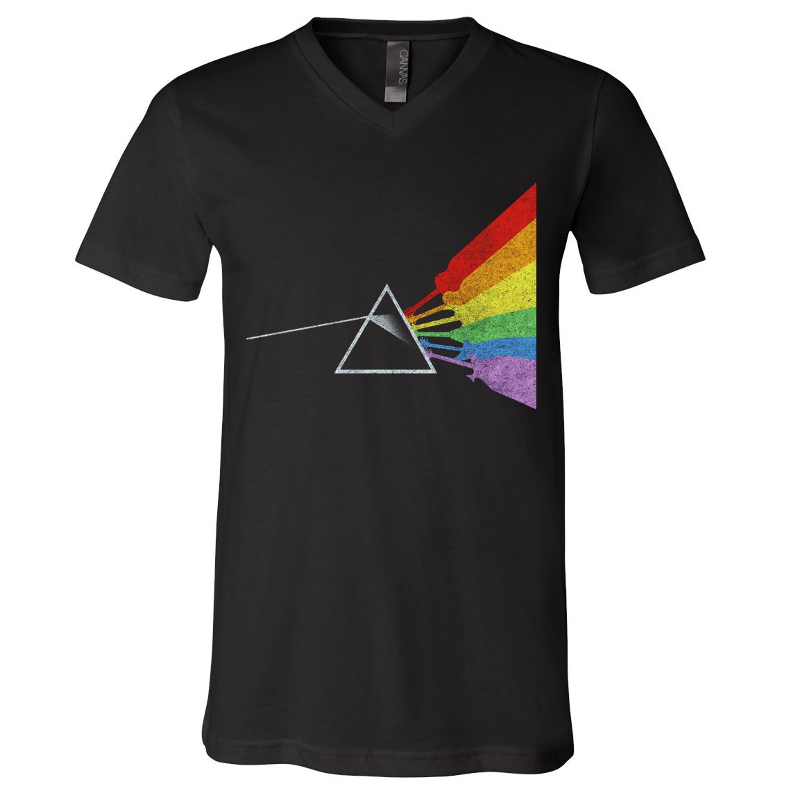 Retro Rainbow Guitars V-Neck T-Shirt