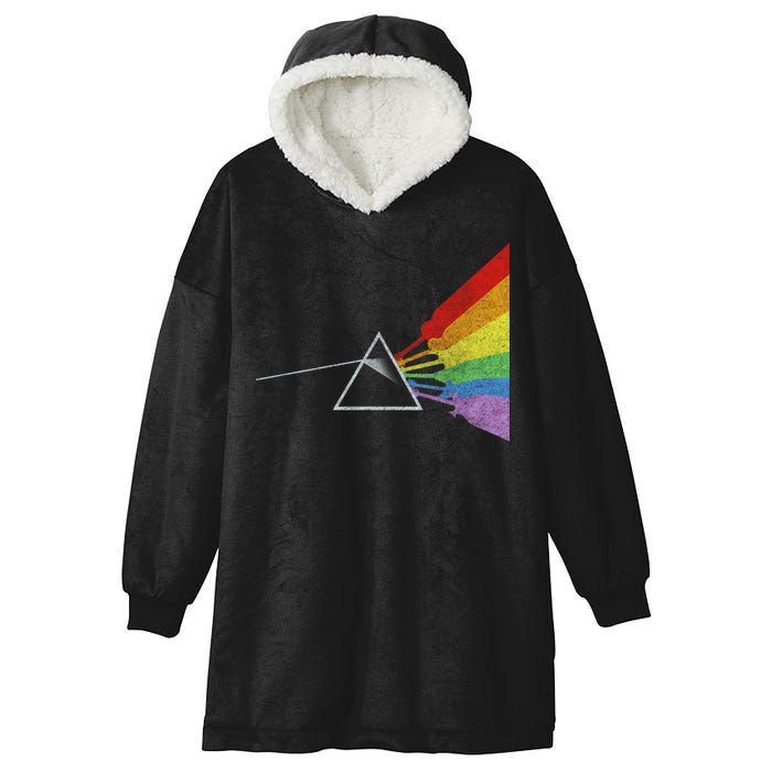 Retro Rainbow Guitars Hooded Wearable Blanket