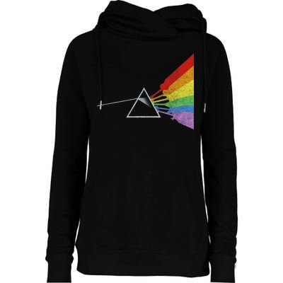 Retro Rainbow Guitars Womens Funnel Neck Pullover Hood